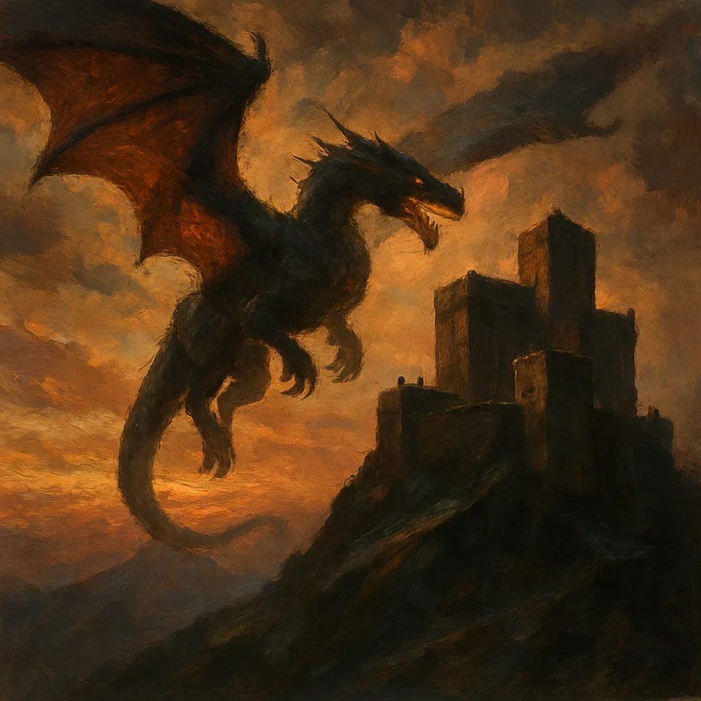 Painterly style fantasy scene